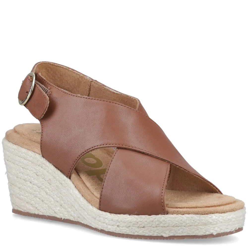 Tan Willow Rattan Wedges