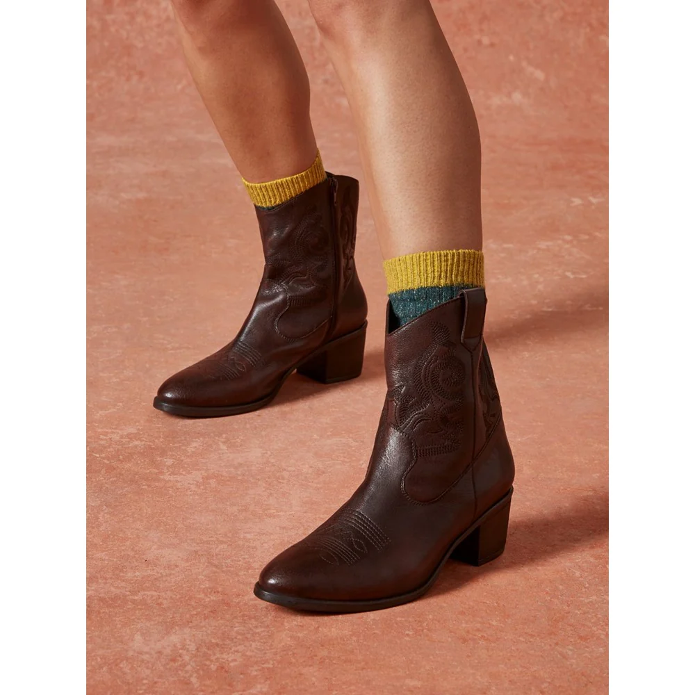 Chocolate Wynn Stitch Boots - Image 6