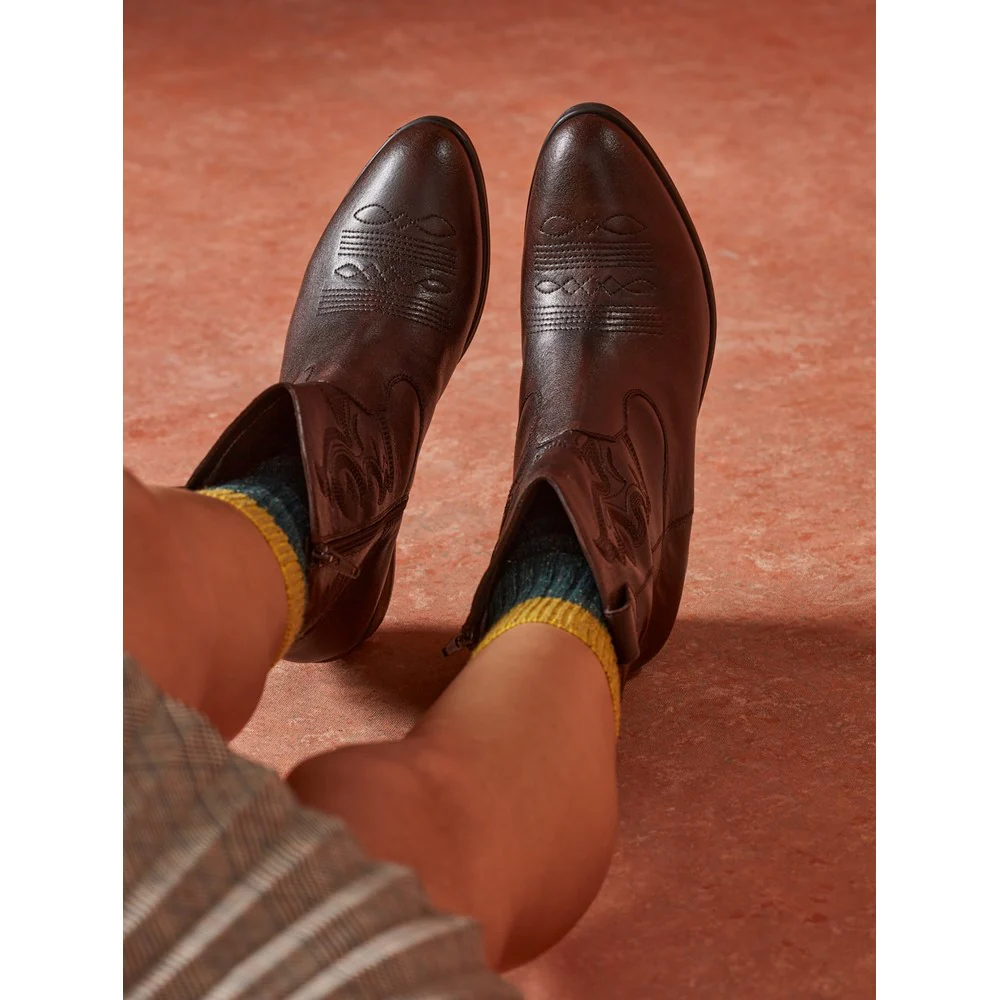 Chocolate Wynn Stitch Boots - Image 7